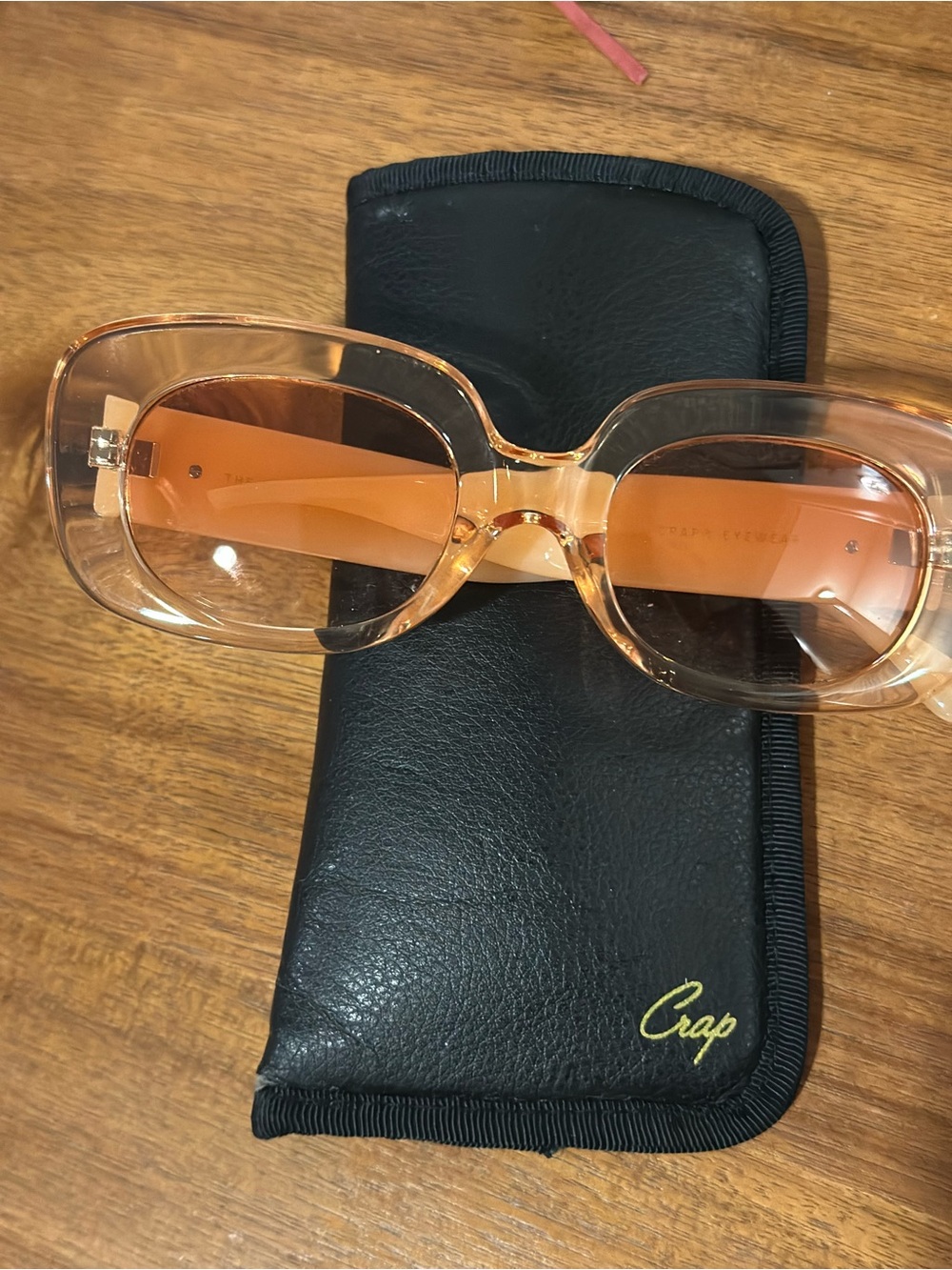 Crap Eyewear Peach Transparent Frame Sunglasses